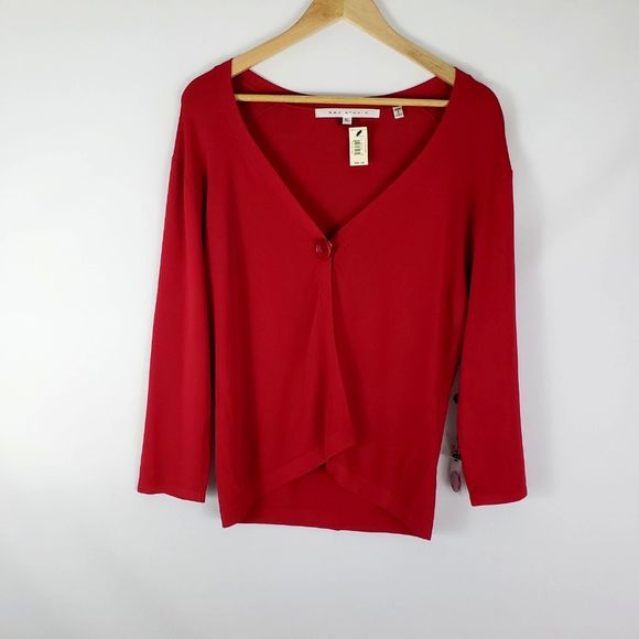 Max Studio Sweaters - MAX STUDIO NWT Red Single Button Cardigan